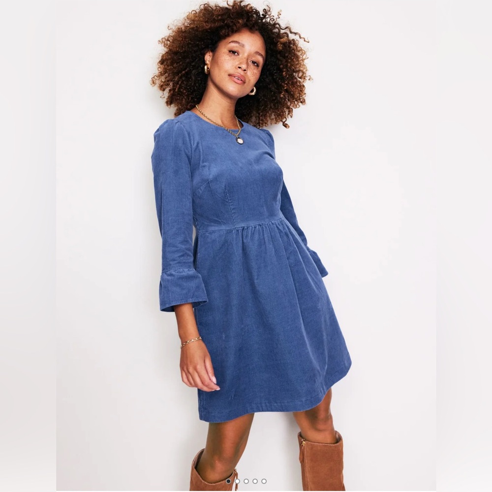 Boden Cora Blue Corduroy Dress